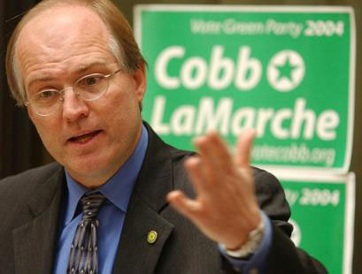 David Cobb speaks at a news conference in 2004, in Columbus, Ohio announcing his request for a recount of the Ohio presidential vote.  Photo: AP/Paul Vernon 